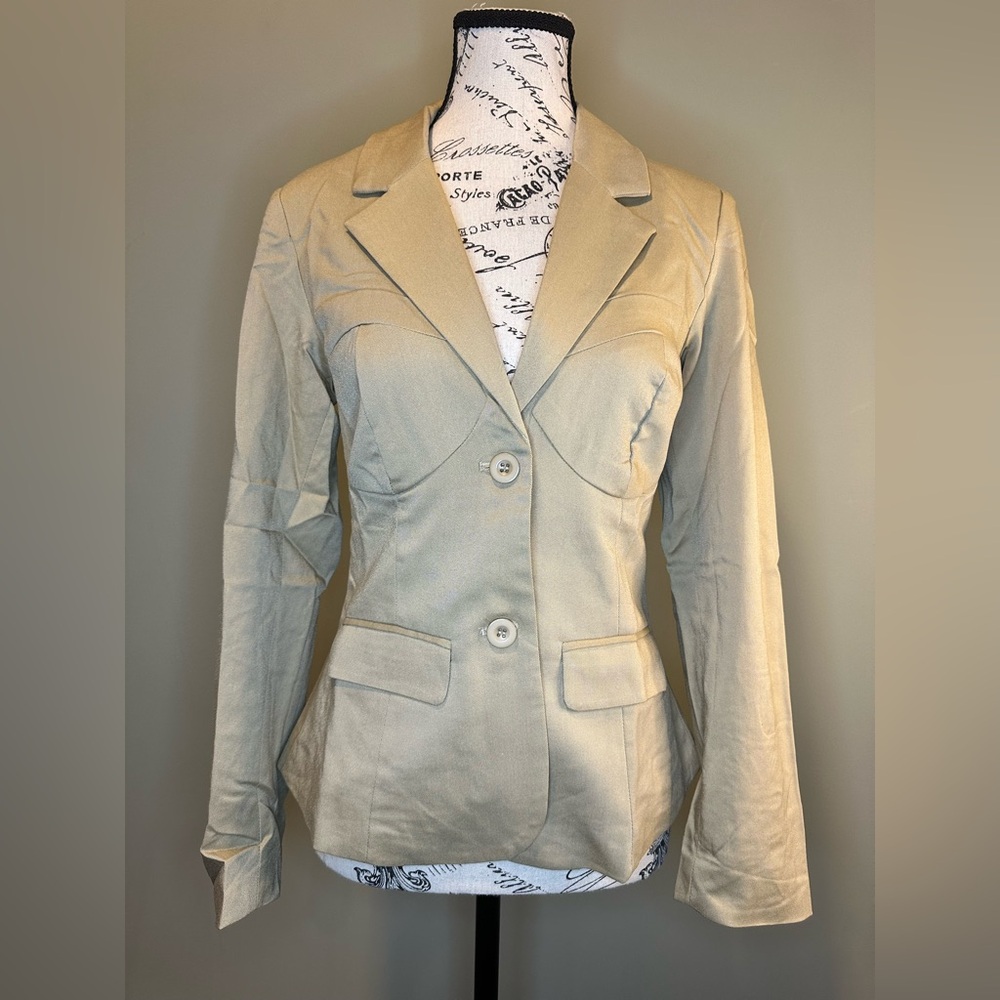 Camel Color Fitted Blazer - Picture 3 of 4